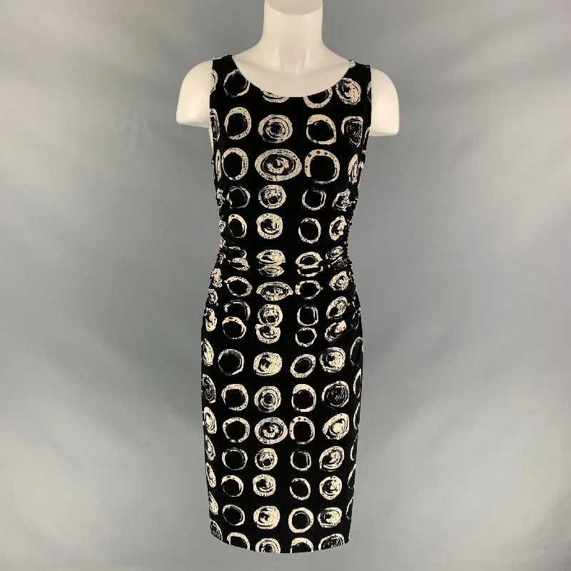 NORMA KAMALI Size S Black White Circles Dress Minimalist unclassified dresses