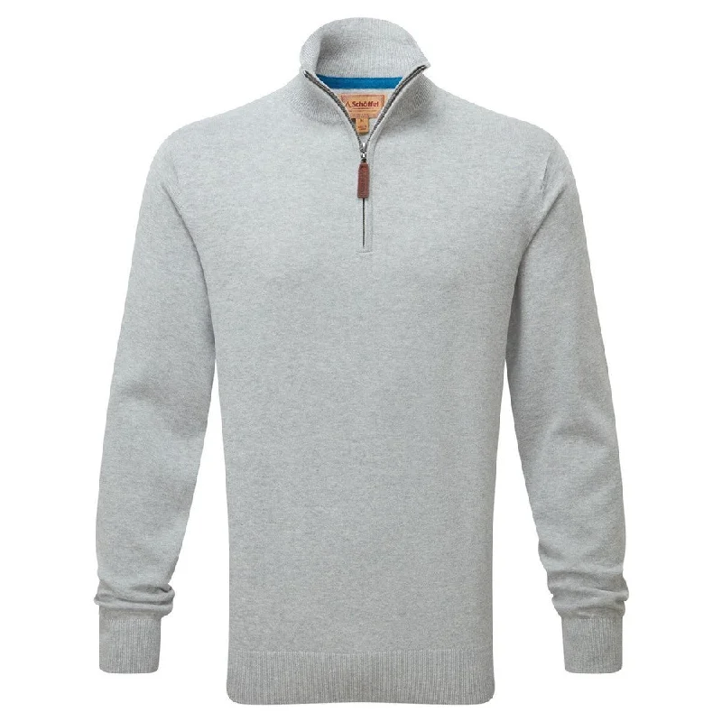 Porthmeor Pima Cotton 1/4 Zip Jumper - Grey Stretchy unclassified dresses