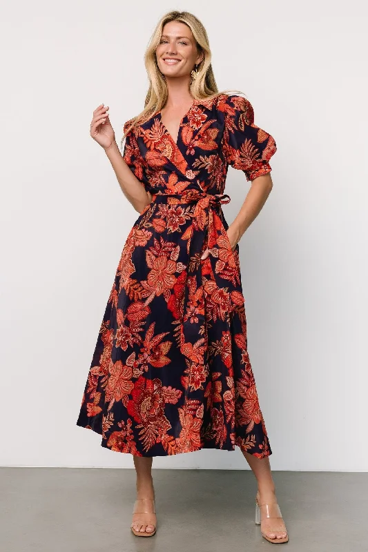 Potenza Wrap Dress | Navy + Rust Beach unclassified dresses