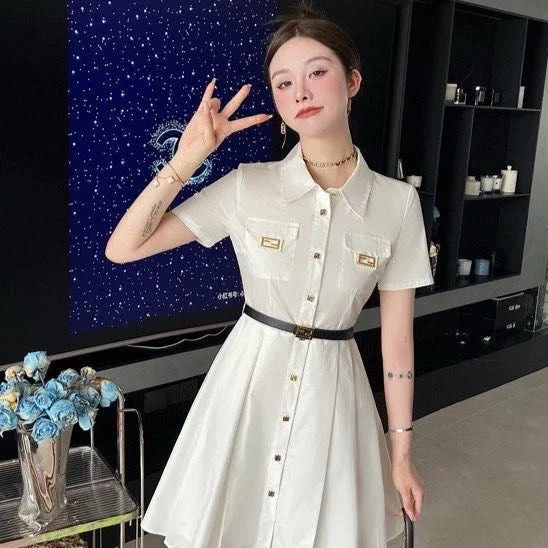 Premium A-line Collar Dress Street style unclassified dresses