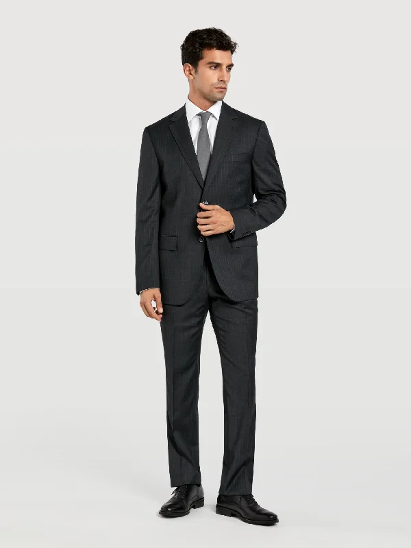 Regular fit business striped wool suit Unique unclassified dresses