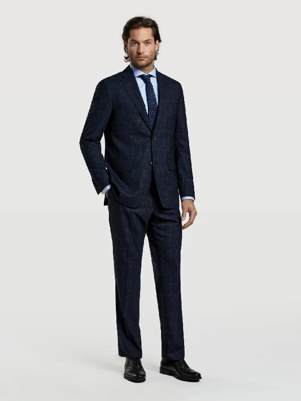 Regular fit business windowpane check wool suit Budget-friendly unclassified dresses