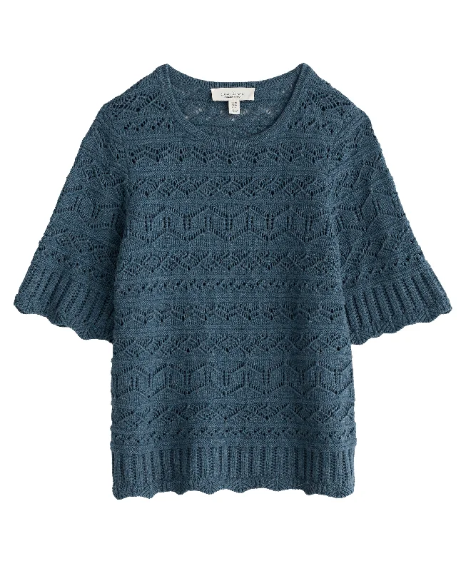 River Cross Pointelle Knit Top - Light Squid Graduation unclassified dresses