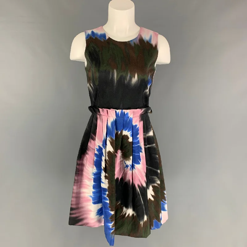 RODARTE Size 2 Multi-Color Silk Abstract Sleeveless Dress Engagement unclassified dresses RODARTE Size 2 Multi-Color Silk Abstract Sleeveless Dress Engagement unclassified dresses
