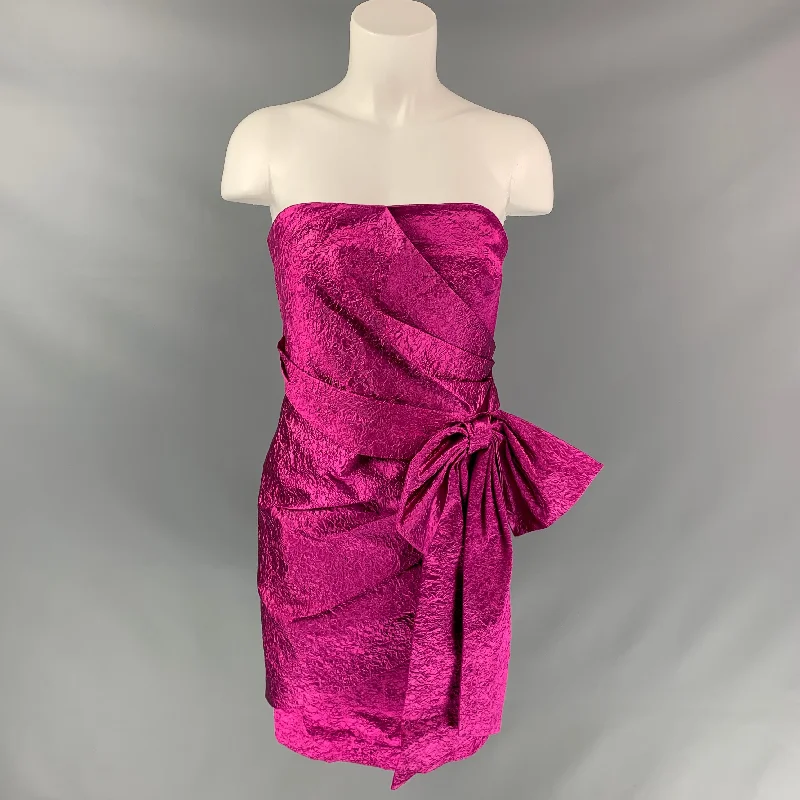 RONNY KOBO Size XS Fuchsia Polyamide Bend Wrinkled Strapless Dress Sexy unclassified dresses RONNY KOBO Size XS Fuchsia Polyamide Bend Wrinkled Strapless Dress Sexy unclassified dresses