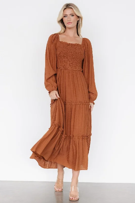Rowan Tiered Dress | Warm Brown Preppy unclassified dresses