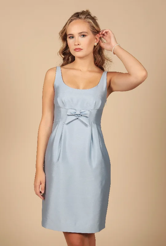 'Sabrina' Silk and Wool Dress in Blu Petite unclassified dresses