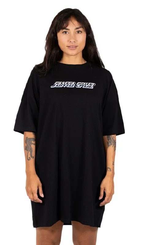 Santa Cruz Intro Dot Oversized Ladies Tee Dress Black Street style unclassified dresses
