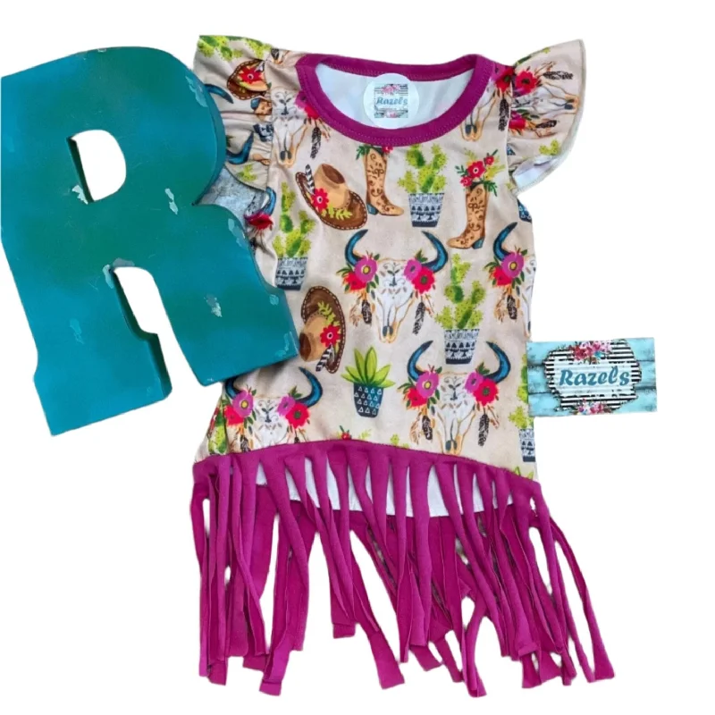Cowgirl Tunic Fringe Dress – Western Dress for Kids | Perfect Cowgirl Birthday Dress Breathable unclassified dresses