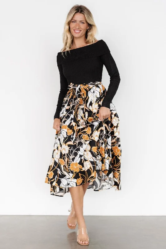 Selma Off Shoulder Dress | Black Multi Best-selling unclassified dresses
