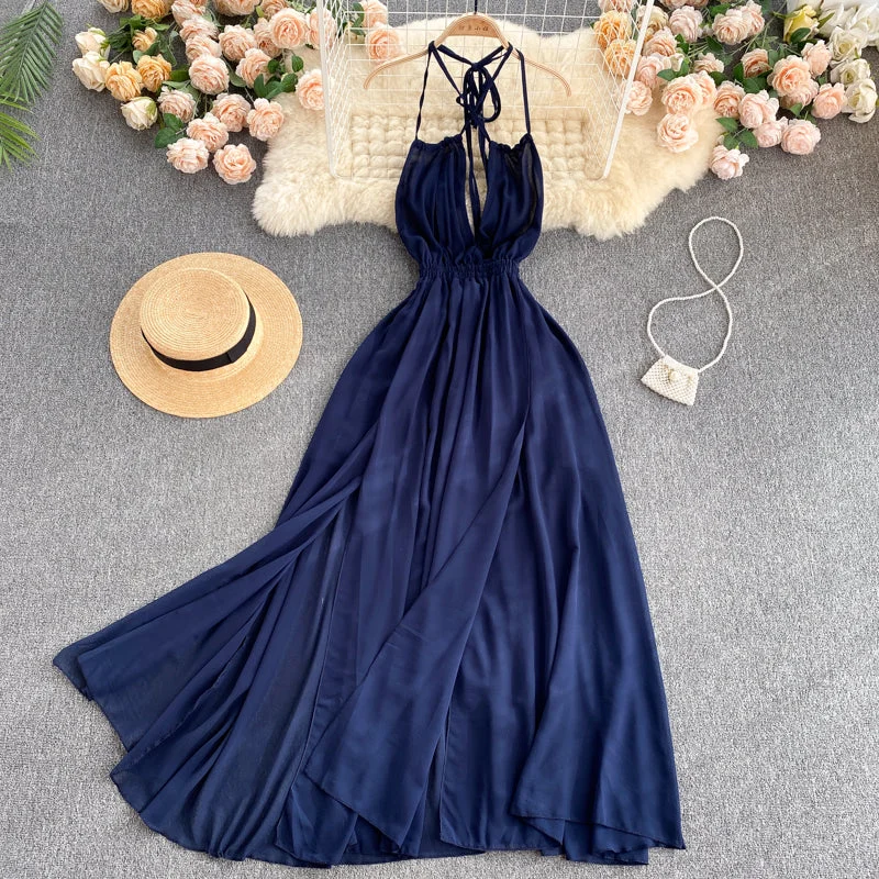 Sexy chiffon backless A line dress  578 Stylish unclassified dresses