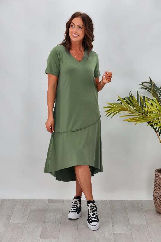 Shine On Label Riviera Dress Sage Flowy unclassified dresses
