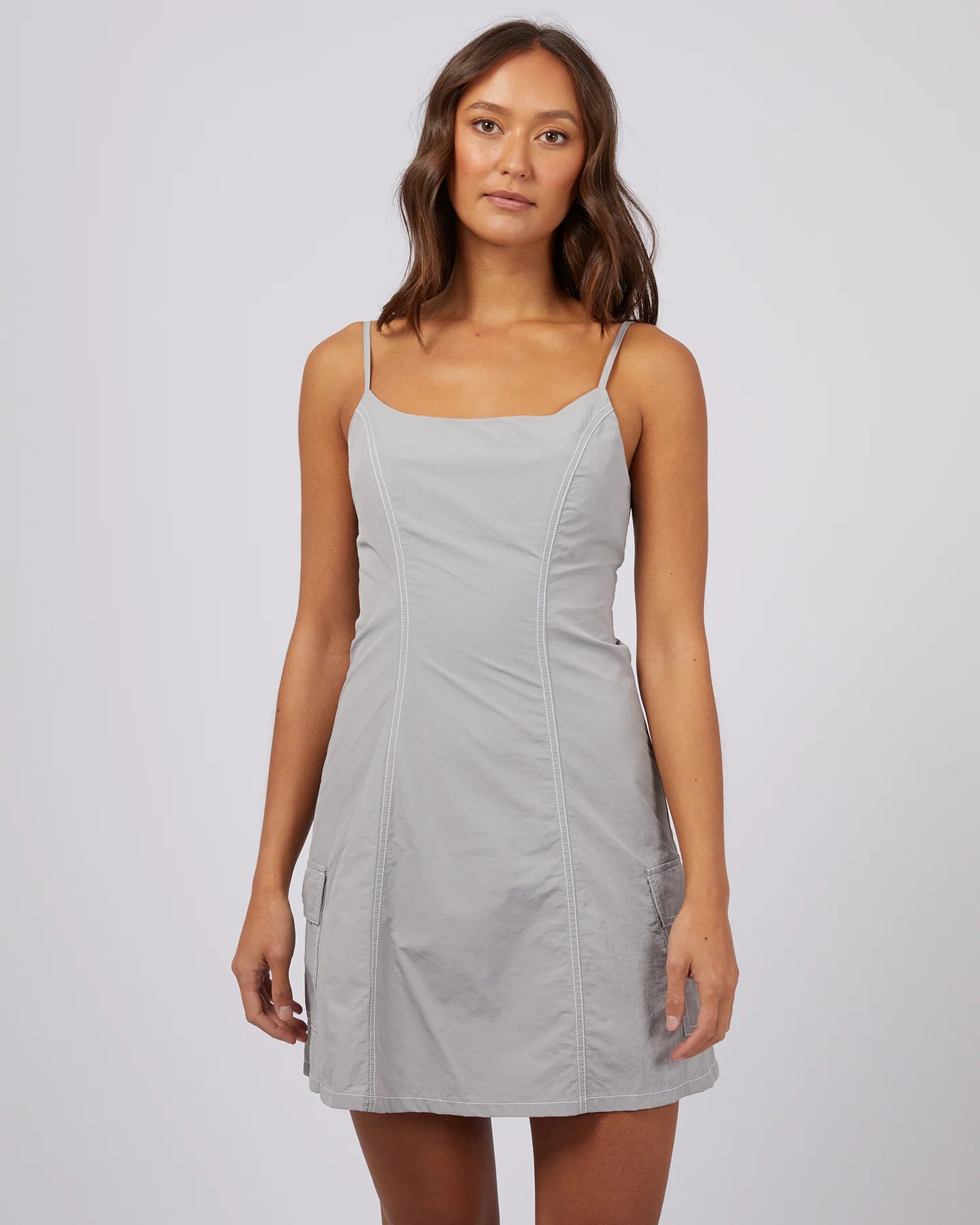 SILENT THEORY Ace Contrast Womens Dress - Grey Winter unclassified dresses