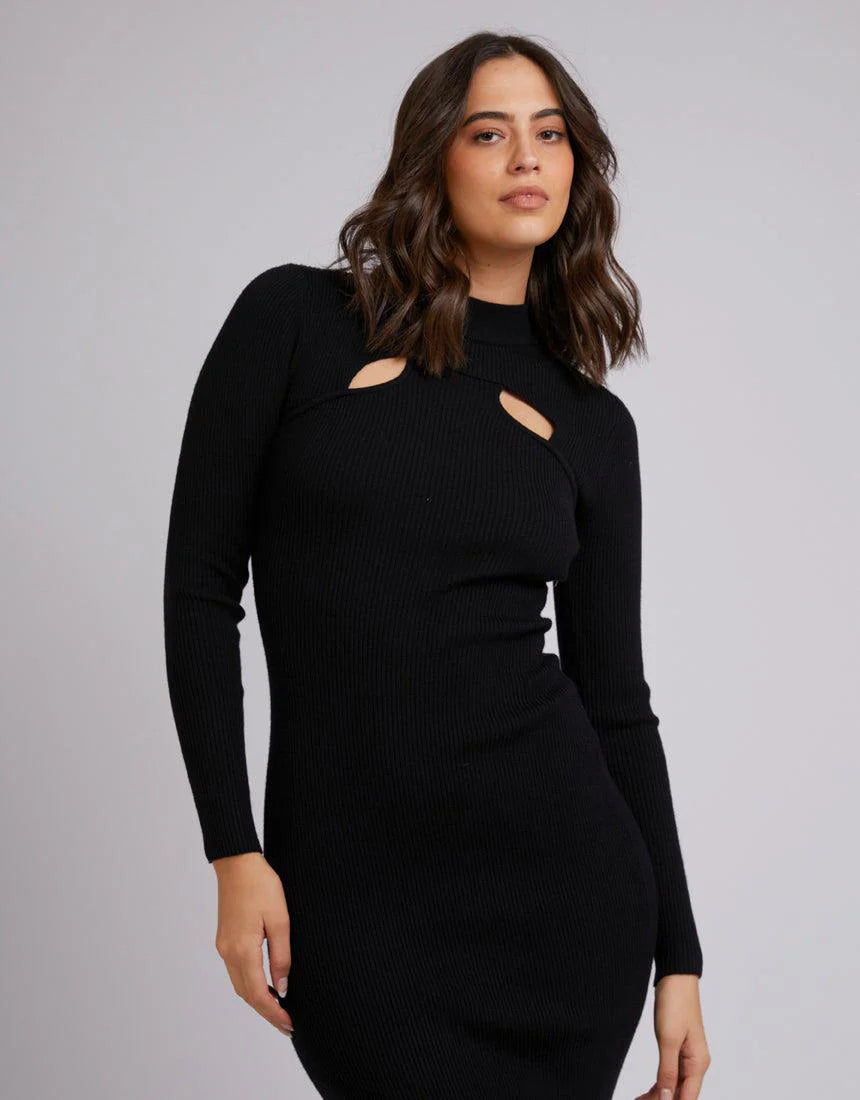 SILENT THEORY Blakely Cut Out Womens Dress - Black Bold pattern unclassified dresses SILENT THEORY Blakely Cut Out Womens Dress - Black Bold pattern unclassified dresses