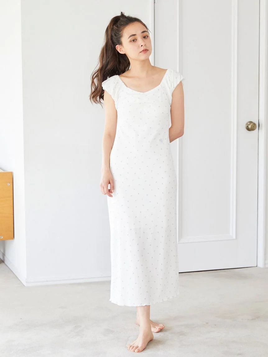 Sleeveless Lounge Dress with Built-in Cups Printed unclassified dresses