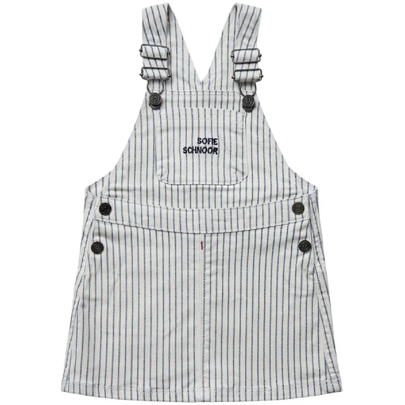 Sofie Schnoor Blue Striped Overall Dress Cotton unclassified dresses