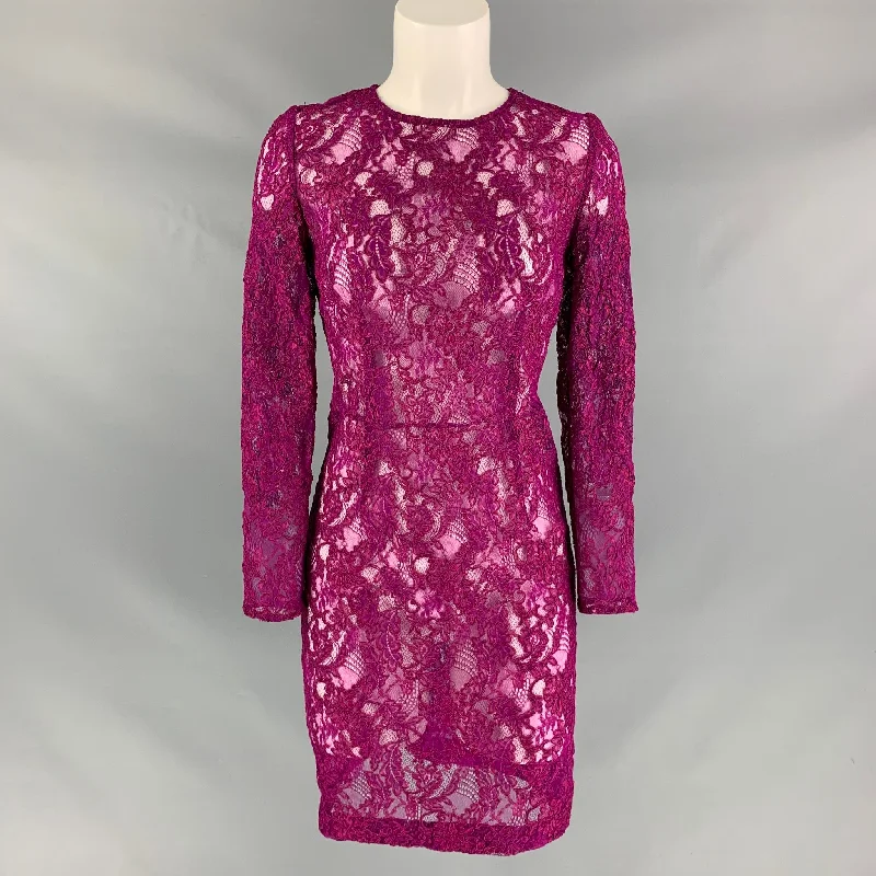 SONIA RYKIEL Size 2 Purple See Through Dress A-line unclassified dresses