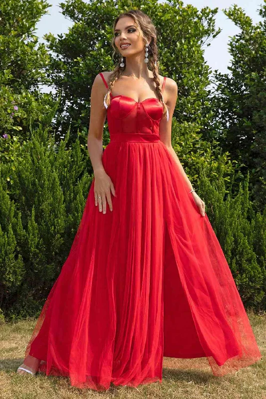 Spaghetti Strap Sweetheart Neck Split Dress Lightweight unclassified dresses