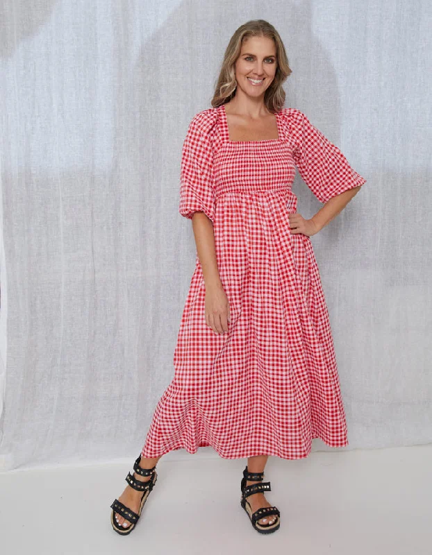 Stella + Gemma Sherry Dress Gingham Red Pink Corset unclassified dresses