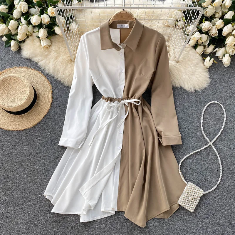 Stylish contrast A line dress  561 Long unclassified dresses
