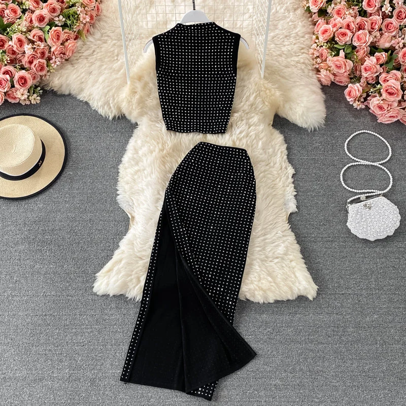 Stylish two pieces beads dress fashion dress  553 Holiday unclassified dresses