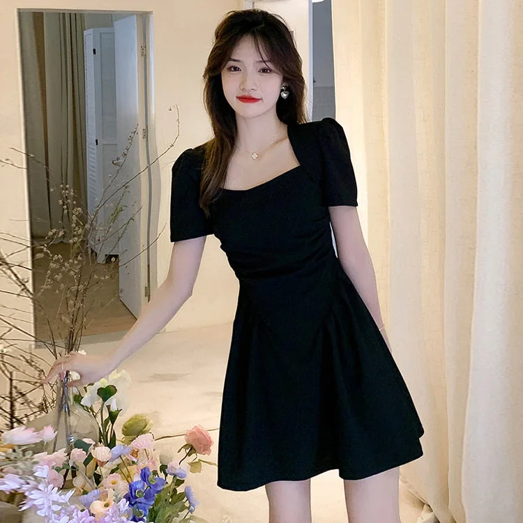 Summer New French Style Temperament Hepburn Style Dress Ladies Printed unclassified dresses
