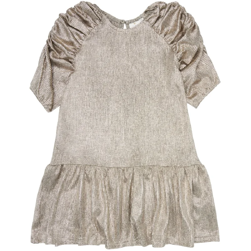 The New Gold Leah 3/4 Dress Metallic unclassified dresses