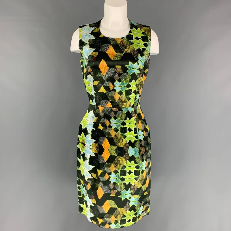 THORNTON BREGAZZI Size M Multi-Color Cotton Blend Abstract Sleeveless Dress Lightweight unclassified dresses THORNTON BREGAZZI Size M Multi-Color Cotton Blend Abstract Sleeveless Dress Lightweight unclassified dresses