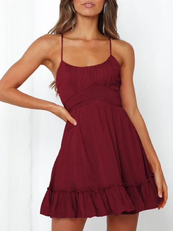Tied Crisscross Scoop Neck Cami Dress Stretchy unclassified dresses