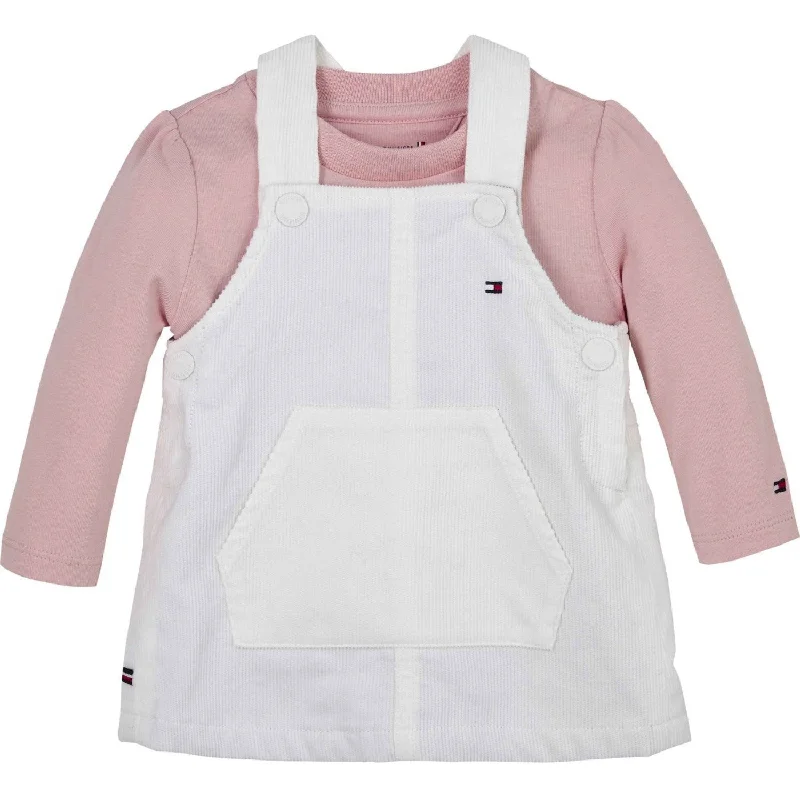 Tommy Hilfiger Ancient White Monotype Cord Dungaree Dress Set Travel unclassified dresses