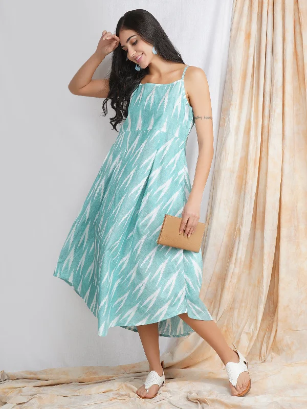Sea Green Noodle Strap 'Vibrant' Cotton Dress Bodycon unclassified dresses