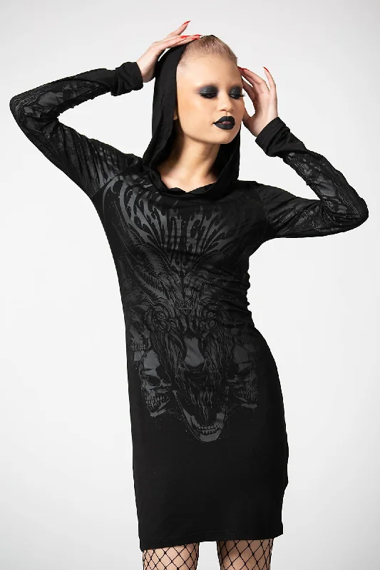 Untamed Hooded Dress - Resurrect Chiffon unclassified dresses