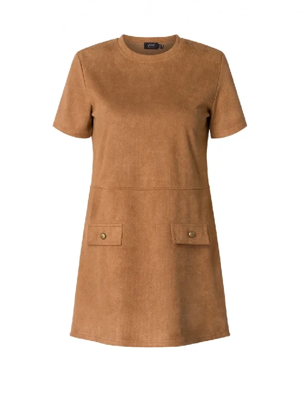 Yest phiene dark camel dress Polka dot unclassified dresses