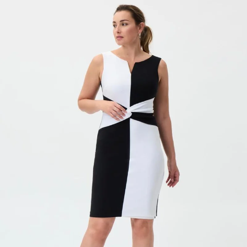 joseph ribkoff white/black color block twist Color block unclassified dresses