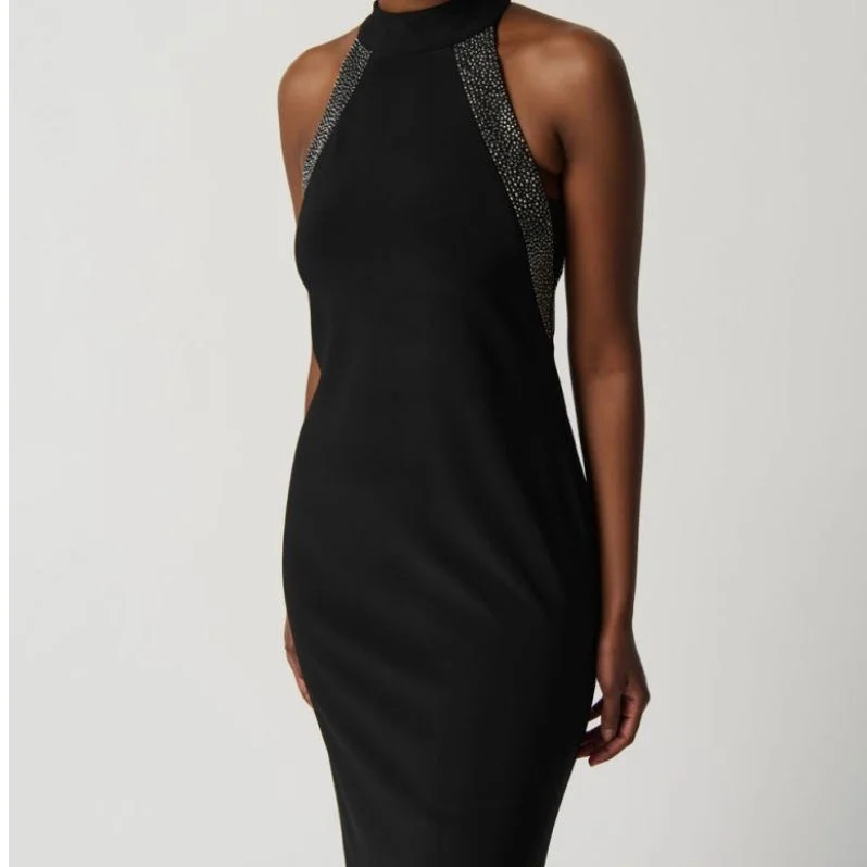 Joseph Ribkoff black sleeveless rhinestone dress Date night unclassified dresses
