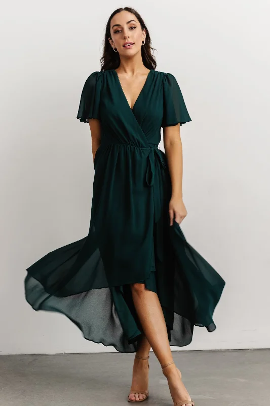 Waverly Wrap Dress | Emerald Printed unclassified dresses