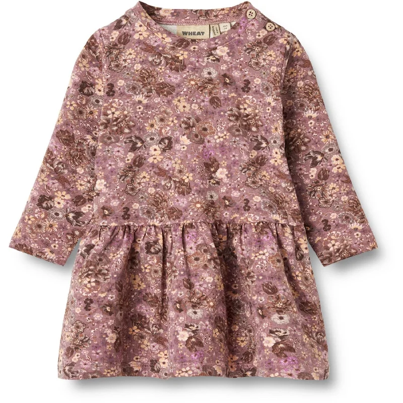 Wheat Lavender Flowers Jersey Dress Bessie Smocked unclassified dresses