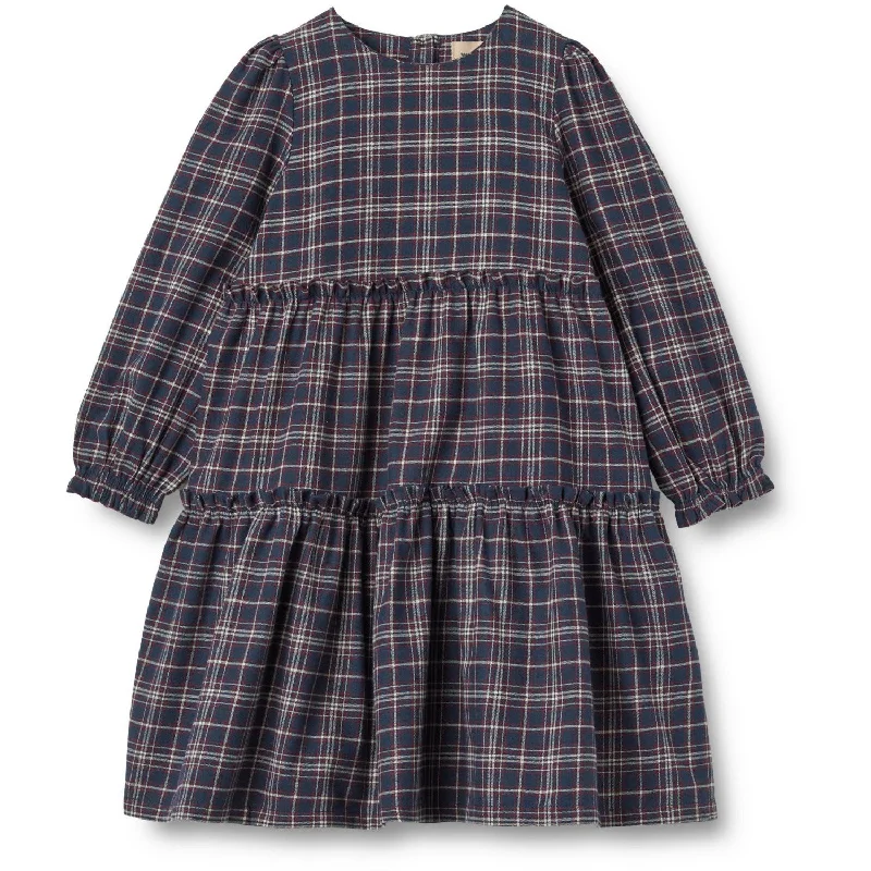 Wheat Navy Check Dress Fanny Floral unclassified dresses