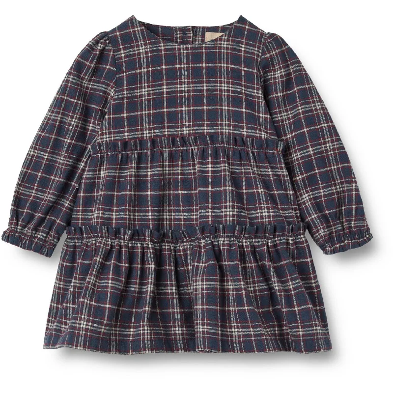 Wheat Navy Check Dress Fanny Winter unclassified dresses