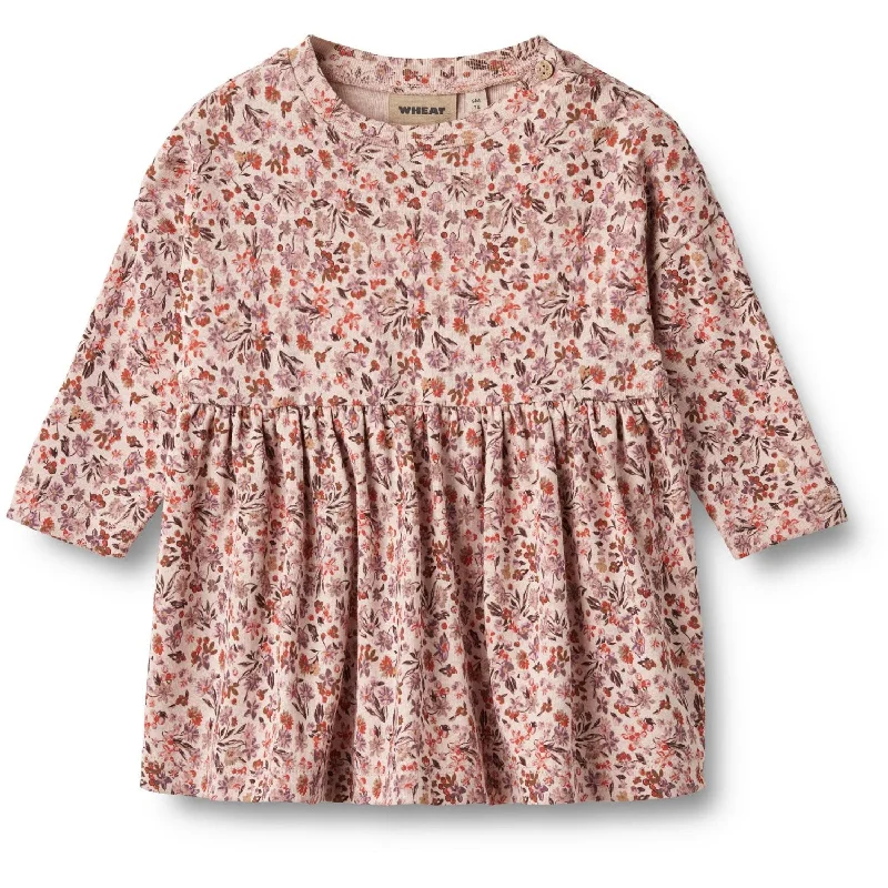Wheat Pale Rose Flowers Jersey Dress Emmy Bold pattern unclassified dresses