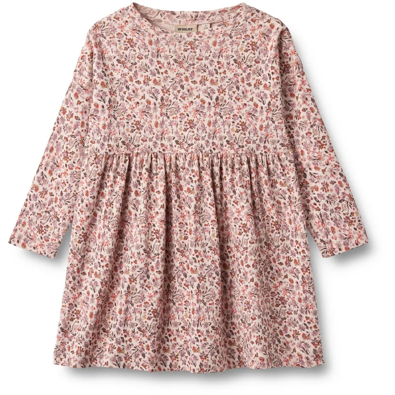 Wheat Pale Rose Flowers Jersey Dress Emmy Vintage unclassified dresses
