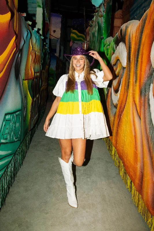 White Mardi Gras Tier Dress Formal unclassified dresses