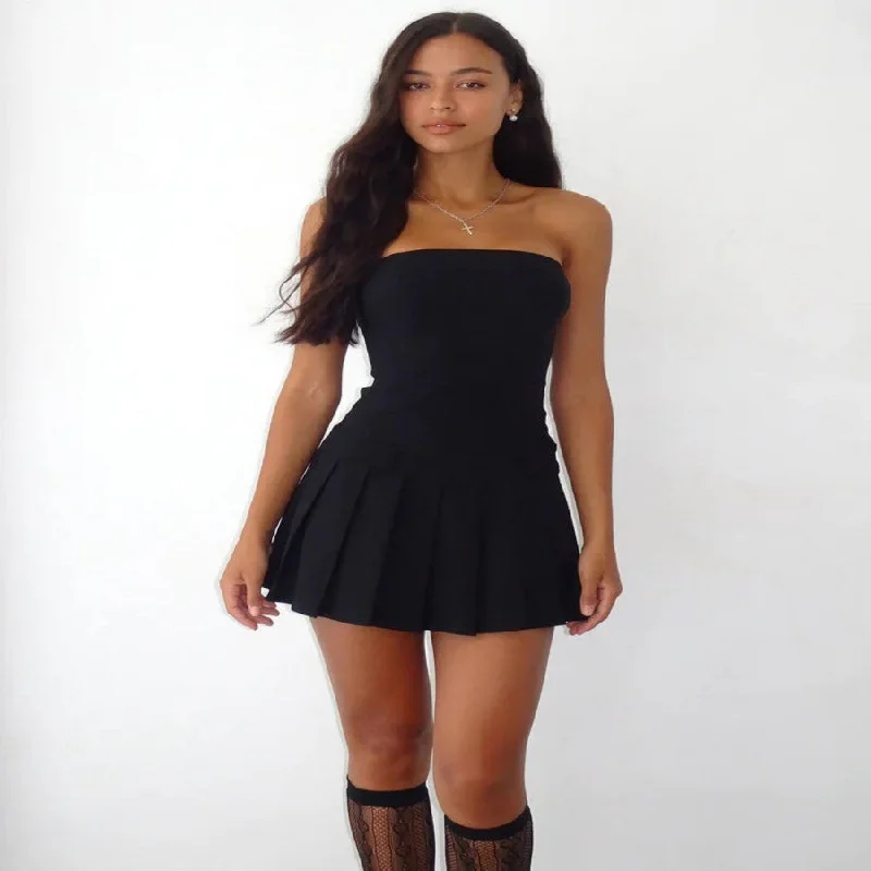 Women's Clothing Pure Color Tube-top Slim Fit Dress Plus size unclassified dresses