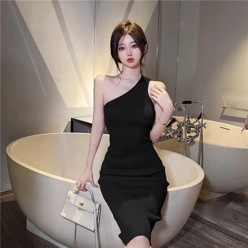 Women's Fashion Slim Fit Hip Knitwear Dress Tulle unclassified dresses