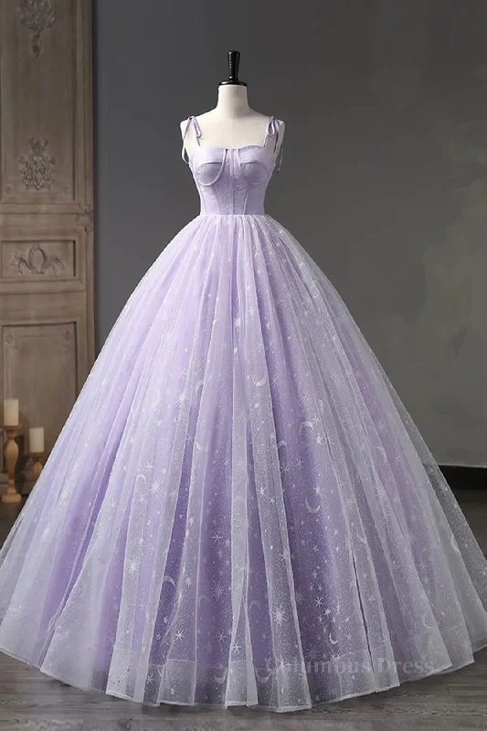 A Line Lilac Tulle Long Corset Prom Dresses, Lilac Long Corset Formal Evening Dresses outfit Tulle Dress Color A Line Lilac Tulle Long Corset Prom Dresses, Lilac Long Corset Formal Evening Dresses outfit Tulle Dress Color