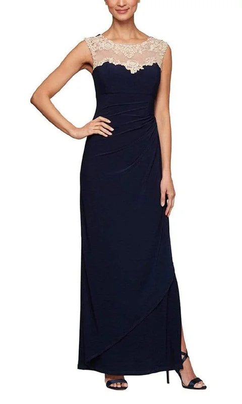 Alex Evenings - 81351473 Sheer Lace Sleeveless Evening Dress Pink Lace Dress