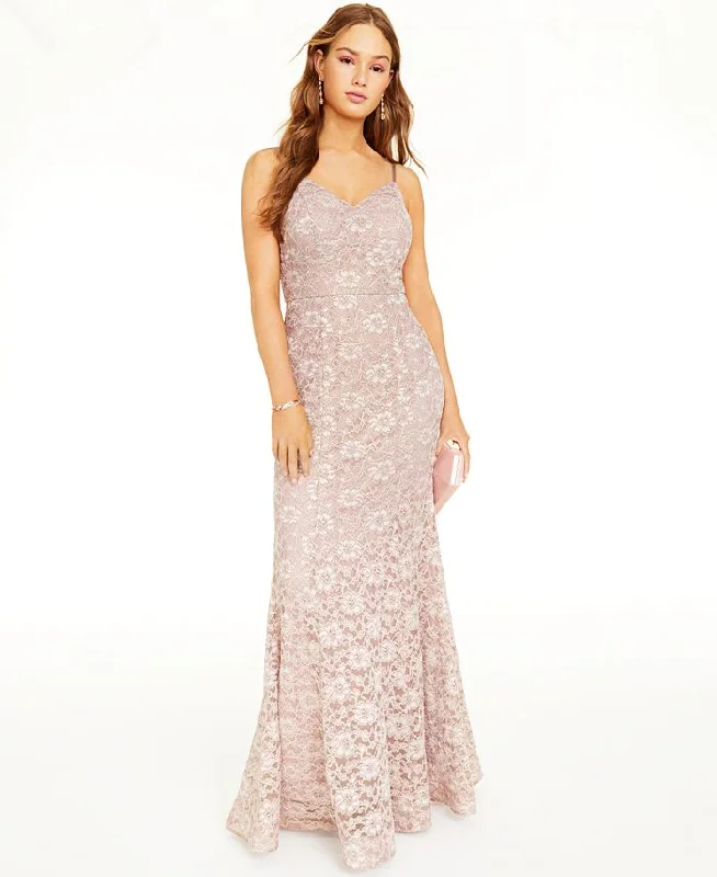 BCX Women's Lace Trumpet Formal Dress Brown Size 1 White Lace Dress