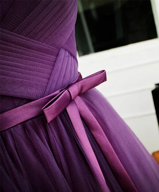Cute A Line Tulle Short Prom Dress, Bridesmaid Dress Tulle Dress Ruffles