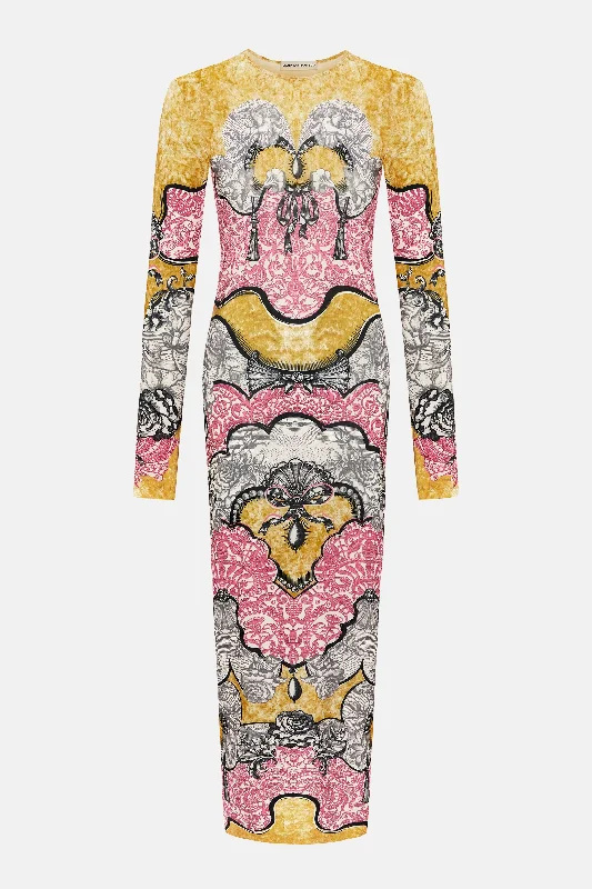 Dionne Dress Rocaille Lace Rose Lace Dress Twirl