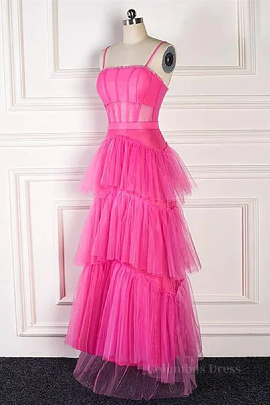 Hot Pink Long Tulle Corset Prom Dresses, Hot Pink Long Tulle Corset Formal Evening Dresses outfit Casual Tulle Dress Hot Pink Long Tulle Corset Prom Dresses, Hot Pink Long Tulle Corset Formal Evening Dresses outfit Casual Tulle Dress